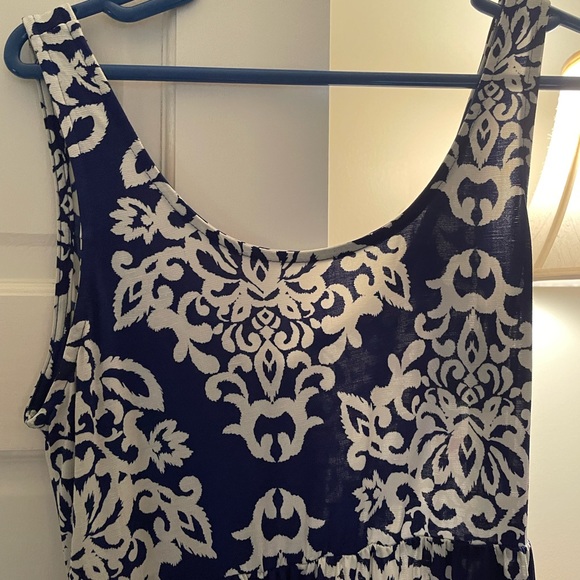 Blue/white Maxi Dress Sz Medium - Picture 2 of 5